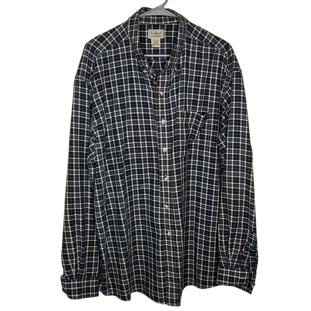 L.L. Bean Men's Button Down Plaid‎ Flannel Shirt Size XXL Style 0JRR6